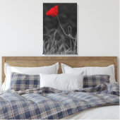 Canvasprint Rode Klaproos Bloem Canvas Afdruk (Insitu (Slaapkamer))