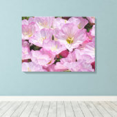 Canvasprint - Roze Bloemen Canvas Afdruk (Insitu (Houten vloer))