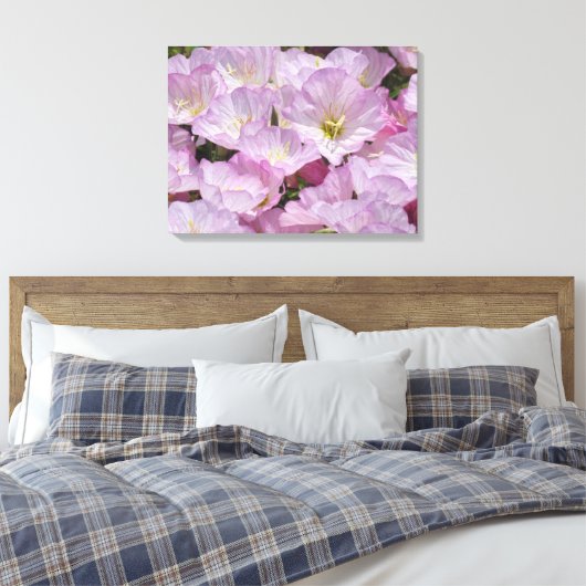 Canvasprint - Roze Bloemen Canvas Afdruk (Insitu (Slaapkamer))