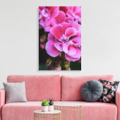 Canvasprint Roze Geraniumbloesems Canvas Afdruk (Insitu (Woonkamer))