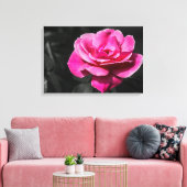 Canvasprint roze roos elegant canvas afdruk (Insitu (Woonkamer))