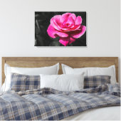 Canvasprint roze roos elegant canvas afdruk (Insitu (Slaapkamer))
