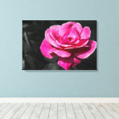 Canvasprint roze roos elegant canvas afdruk (Insitu (Houten vloer))