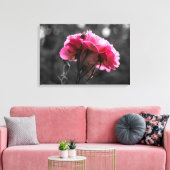 Canvasprint - Roze Roos Elegantie Canvas Afdruk (Insitu (Woonkamer))