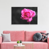 Canvasprint roze roos fotografie canvas afdruk (Insitu (Woonkamer))