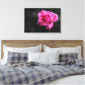 Canvasprint roze roos fotografie canvas afdruk (Insitu (Slaapkamer))
