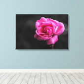 Canvasprint roze roos fotografie canvas afdruk (Insitu (Houten vloer))