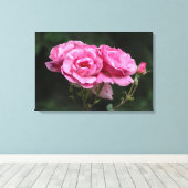 Canvasprint Roze Rozen Fotografie Canvas Afdruk (Insitu (Houten vloer))