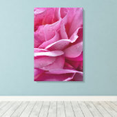Canvasprint Roze Rozenblaadjes En Dauwdruppels Canvas Afdruk (Insitu (Houten vloer))
