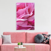 Canvasprint Roze Rozenblaadjes En Dauwdruppels Canvas Afdruk (Insitu (Woonkamer))