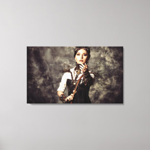 Canvasprint - Steampunk Kunst Vrouwen 'Tame' Canvas Afdruk