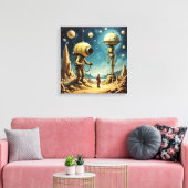 Canvasprint  (Tijdreiziger en Robots) Canvas Afdruk (Insitu (Woonkamer))