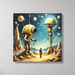 Canvasprint (Tijdreiziger en Robots) Canvas Afdruk