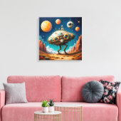 Canvasprint (tweevoetig ruimteschip) canvas afdruk (Insitu (Woonkamer))