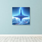 Canvasprint (UFO Blauwe Horizon) Canvas Afdruk (Insitu (Houten vloer))