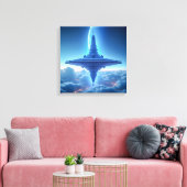 Canvasprint (UFO Blauwe Horizon) Canvas Afdruk (Insitu (Woonkamer))