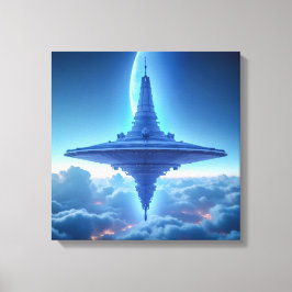 Canvasprint (UFO Blauwe Horizon) Canvas Afdruk