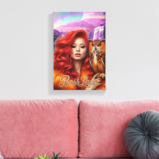 Canvasprint van de vrouwelijke baas canvas afdruk (Insitu (Woonkamer))
