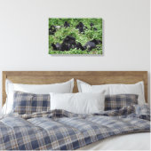 Canvasprint van een groep berggorilla's canvas afdruk (Insitu (Slaapkamer))