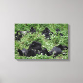 Canvasprint van een groep berggorilla's canvas afdruk (Voorkant)