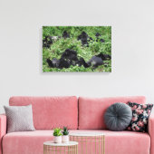 Canvasprint van een groep berggorilla's canvas afdruk (Insitu (Woonkamer))