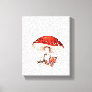 Canvasprint - Vliegenzwam Illustratie Canvas Afdruk