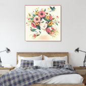 Canvasprint Vogelzang in de zomer Canvas Afdruk (Insitu (Slaapkamer))