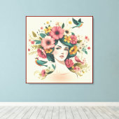 Canvasprint Vogelzang in de zomer Canvas Afdruk (Insitu (Houten vloer))