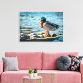 Canvasprint Wilde Eend | Meer Vogel Kunst Canvas Afdruk (Insitu (Woonkamer))