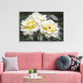 Canvasprint Witte Rozen Fotografie Canvas Afdruk (Insitu (Woonkamer))