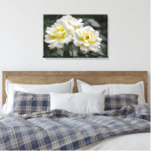Canvasprint Witte Rozen Fotografie Canvas Afdruk (Insitu (Slaapkamer))