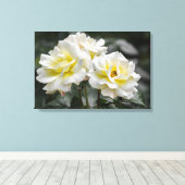 Canvasprint Witte Rozen Fotografie Canvas Afdruk (Insitu (Houten vloer))