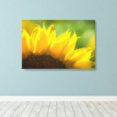 Canvasprint Zonnebloem Bloemfotografie Canvas Afdruk (Insitu (Houten vloer))