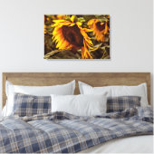 Canvasprint Zonnebloem Elegantie Canvas Afdruk (Insitu (Slaapkamer))