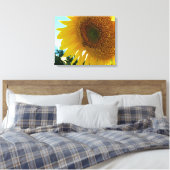 Canvasprint - Zonnebloem en bij Canvas Afdruk (Insitu (Slaapkamer))
