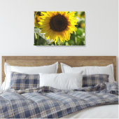Canvasprint - Zonnebloem Geïsoleerd In Veld Canvas Afdruk (Insitu (Slaapkamer))