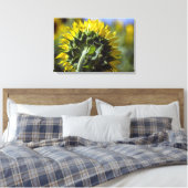 Canvasprint Zonnebloem Omgekeerd Perspectief Canvas Afdruk (Insitu (Slaapkamer))