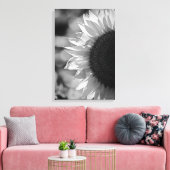 Canvasprint Zonnebloem Op Het Veld BW Canvas Afdruk (Insitu (Woonkamer))