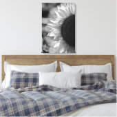 Canvasprint Zonnebloem Op Het Veld BW Canvas Afdruk (Insitu (Slaapkamer))