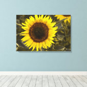 Canvasprint Zonnebloem Op Het Veld Foto Canvas Afdruk (Insitu (Houten vloer))