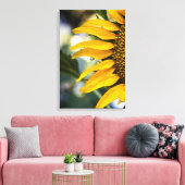 Canvasprint Zonnebloem Regen Met Druppels Fotograf Canvas Afdruk (Insitu (Woonkamer))