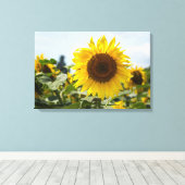 Canvasprint - Zonnebloem Weelderigheid Canvas Afdruk (Insitu (Houten vloer))