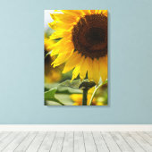 Canvasprint - Zonnebloem Zomer Levendigheid Canvas Afdruk (Insitu (Houten vloer))
