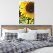 Canvasprint - Zonnebloem Zomer Levendigheid Canvas Afdruk (Insitu (Slaapkamer))