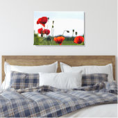 Canvasprint - Zonovergoten Wilde Klaprozen Canvas Afdruk (Insitu (Slaapkamer))