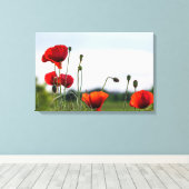 Canvasprint - Zonovergoten Wilde Klaprozen Canvas Afdruk (Insitu (Houten vloer))