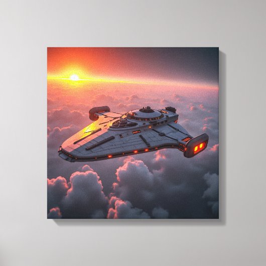 Canvasprint (Zonsondergang UFO) Canvas Afdruk (Voorkant)