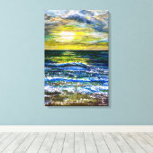 Canvasprint - Zonsondergang Zeezicht Stemmingen Canvas Afdruk (Insitu (Houten vloer))