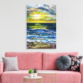 Canvasprint - Zonsondergang Zeezicht Stemmingen Canvas Afdruk (Insitu (Woonkamer))