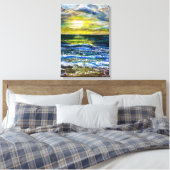 Canvasprint - Zonsondergang Zeezicht Stemmingen Canvas Afdruk (Insitu (Slaapkamer))